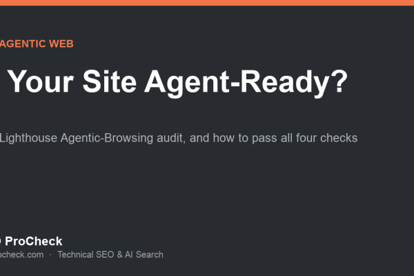 Is your site agent-ready, the Lighthouse Agentic-Browsing audit