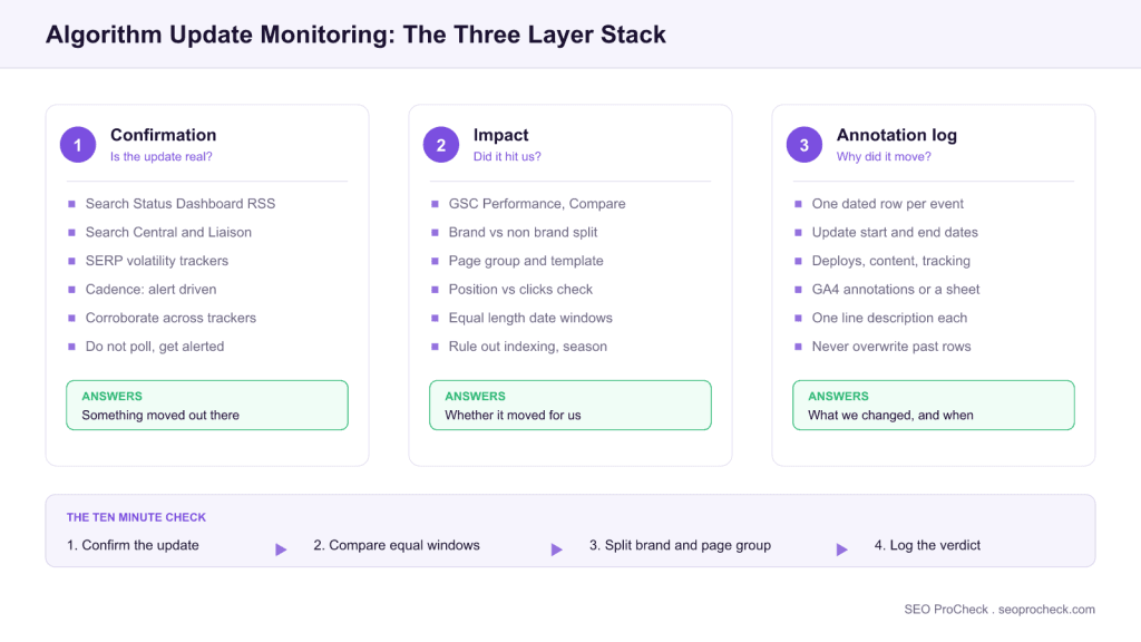 Algorithm update monitoring setup 3 Algorithm update monitoring setup