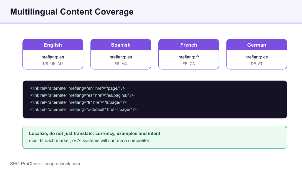 Multilingual content coverage 3 Multilingual content coverage