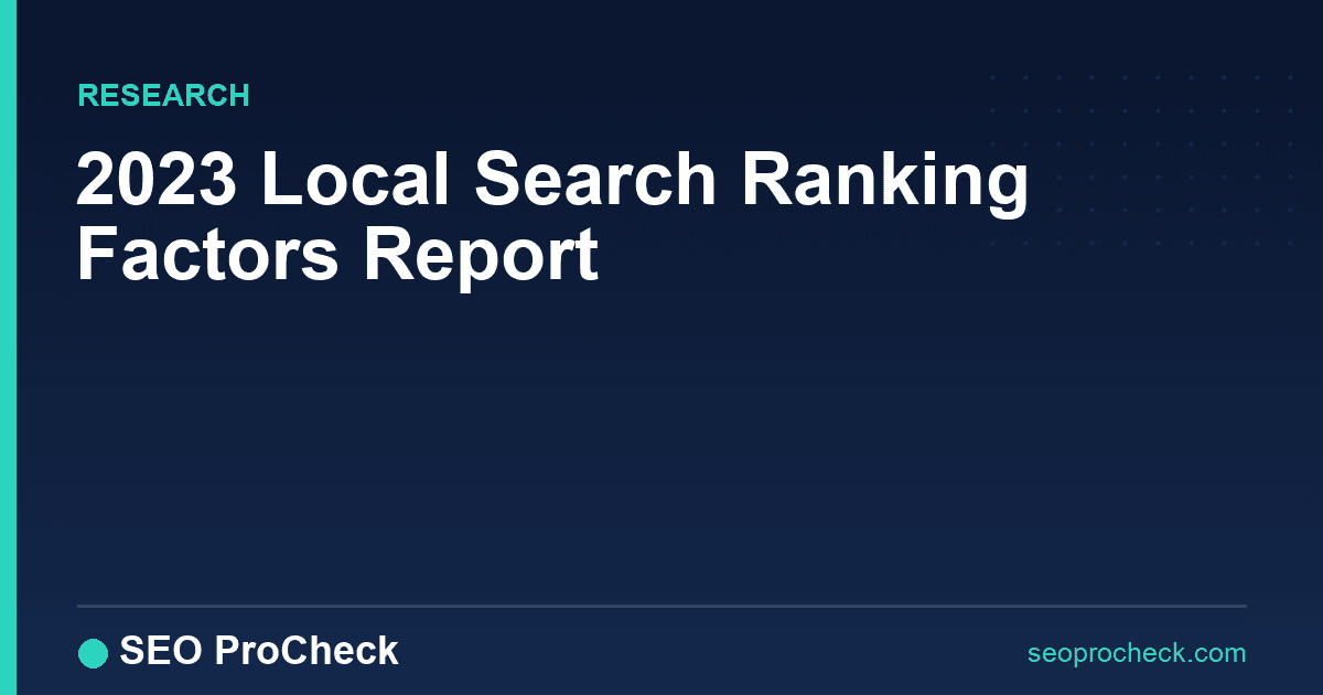 2023 local search ranking factors report