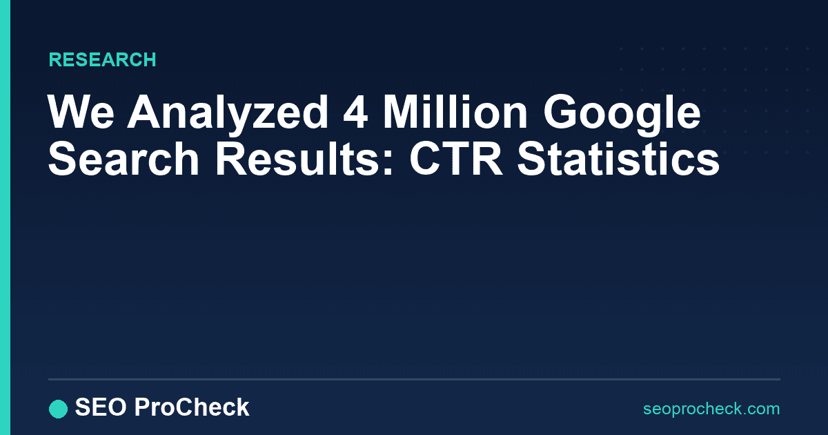 We analyzed 4 million google search results: ctr statistics