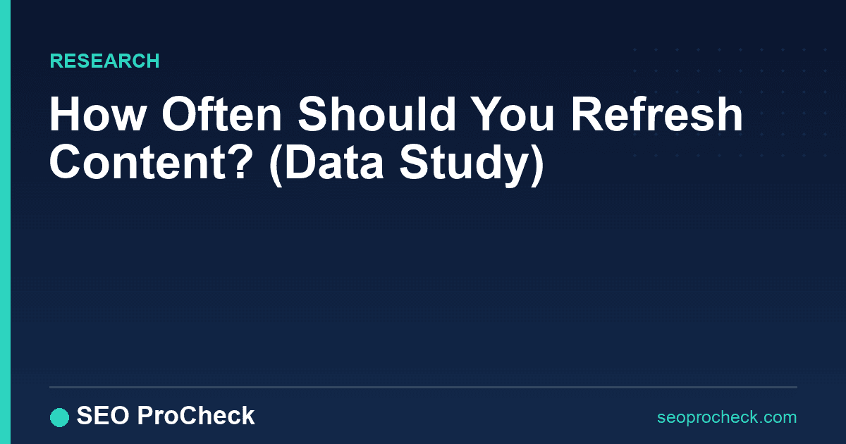 How often should you refresh content? (data study) 2 How often should you refresh content? (data study)