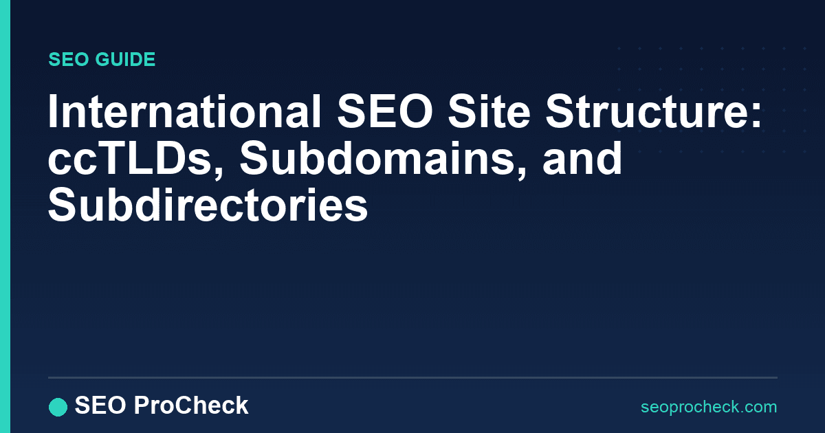 International seo site structure: cctlds, subdomains, and subdirectories