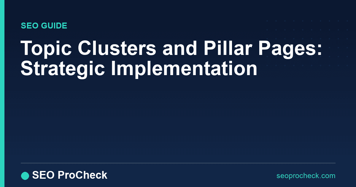Topic clusters and pillar pages: strategic implementation