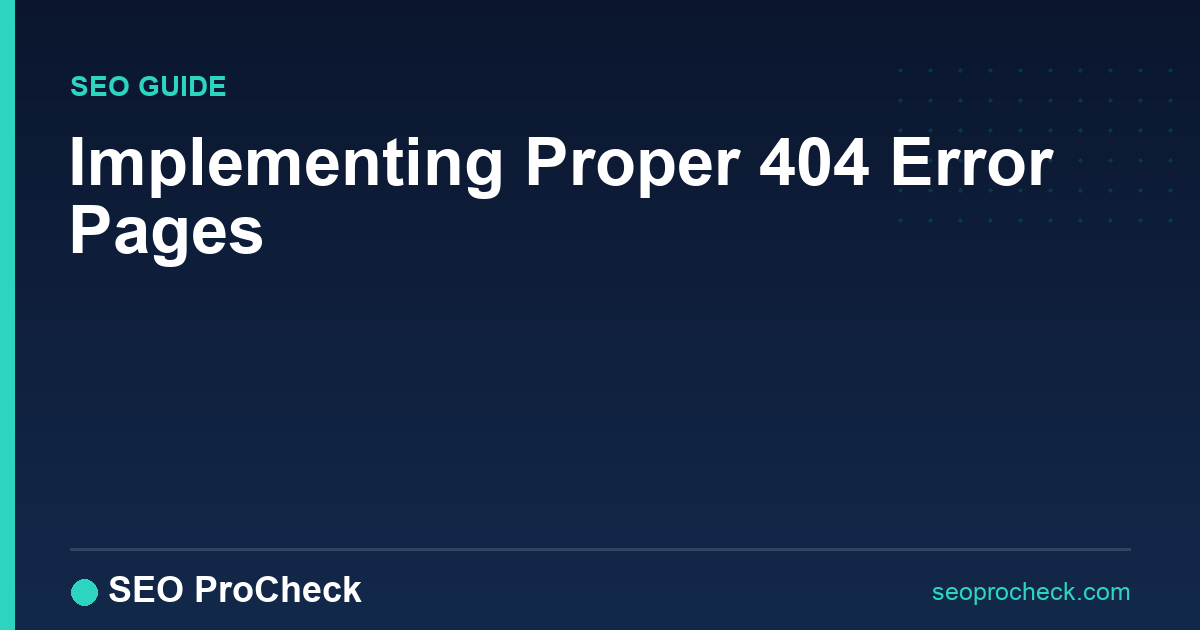 Implementing proper 404 error pages