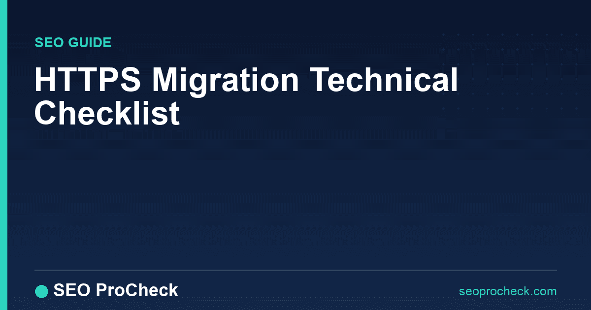 Https migration technical checklist