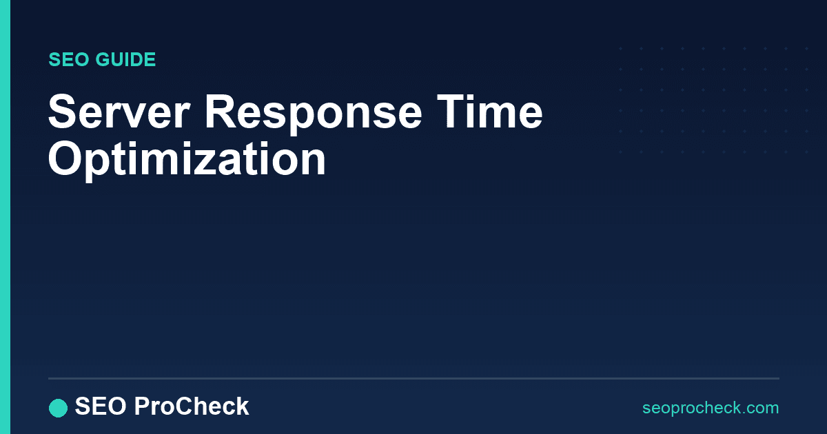 Server response time optimization