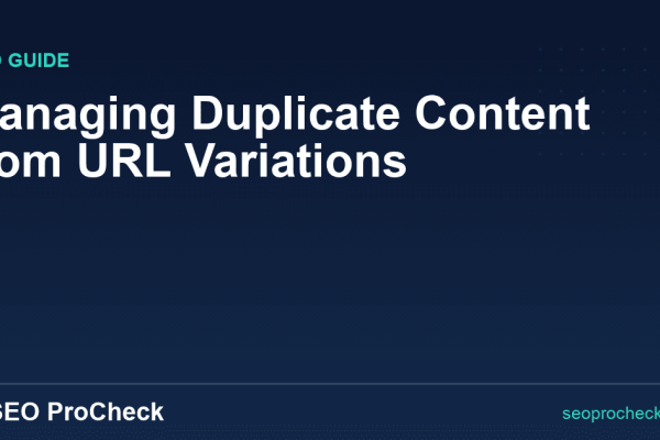 Managing Duplicate Content from URL Variations