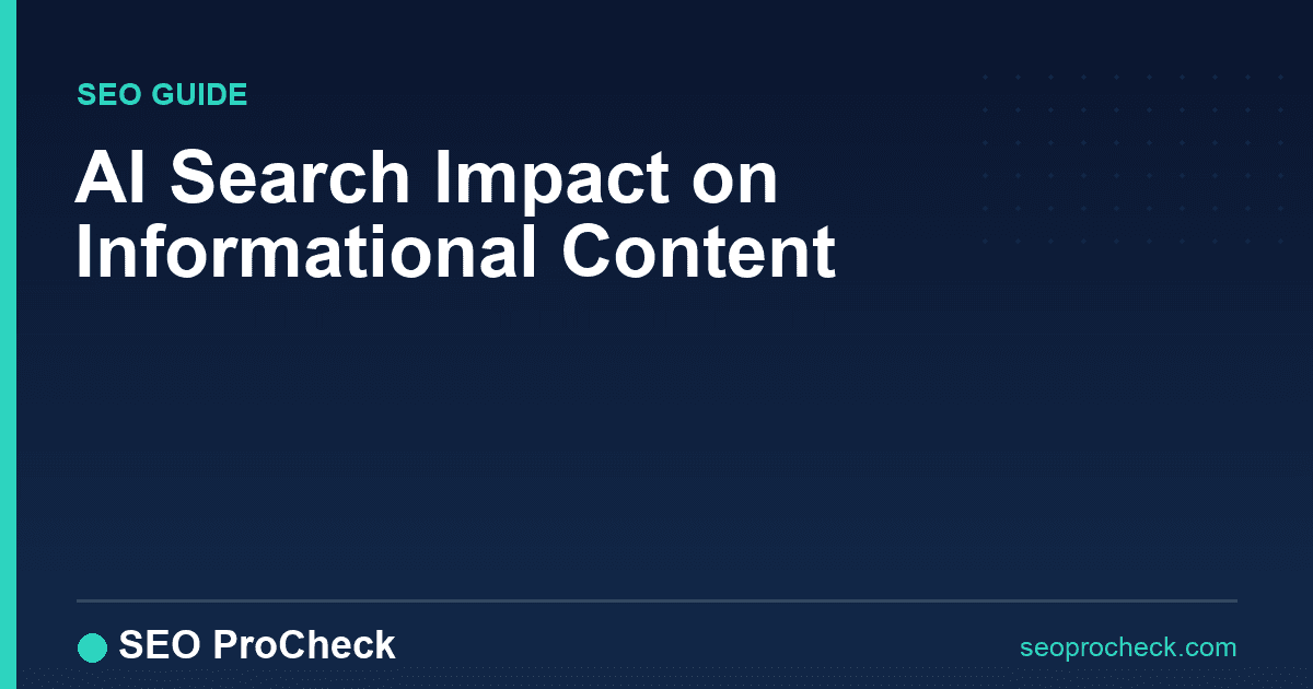 Ai search impact on informational content