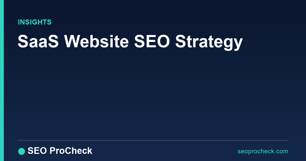 Saas website seo strategy