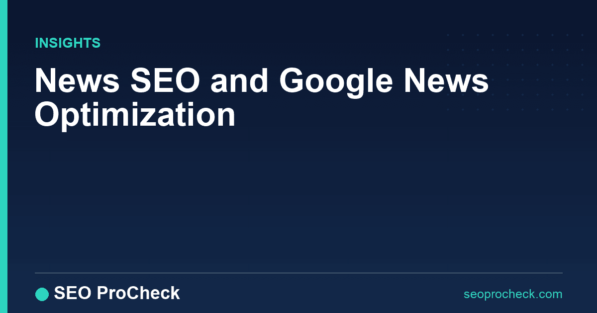 News seo and google news optimization