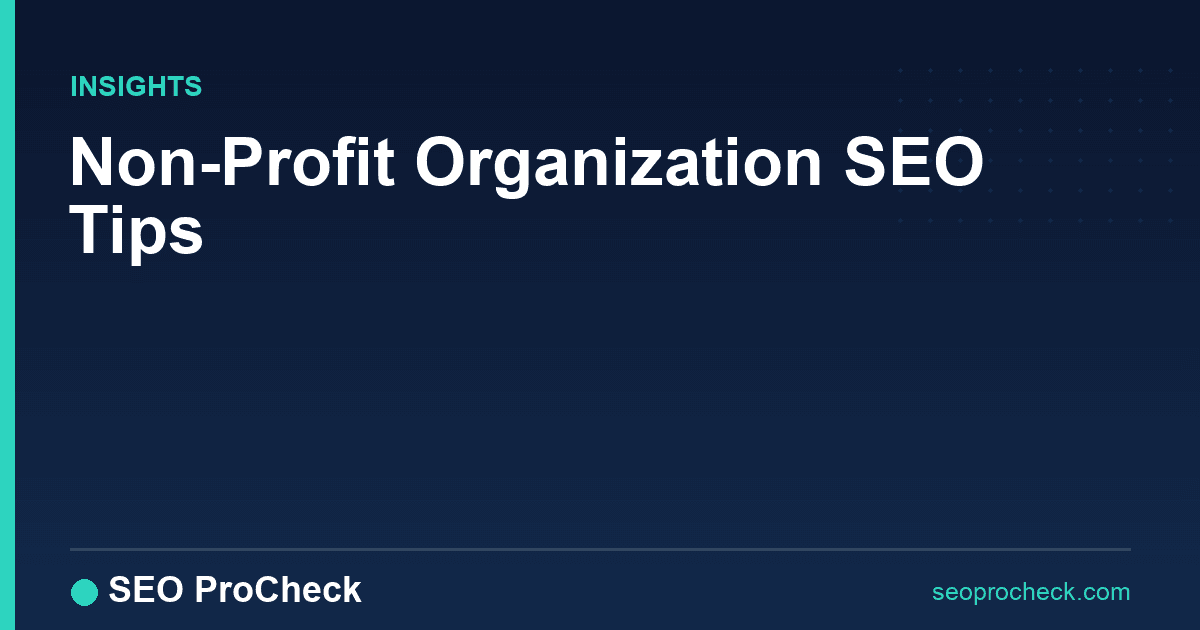 Non-profit organization seo tips