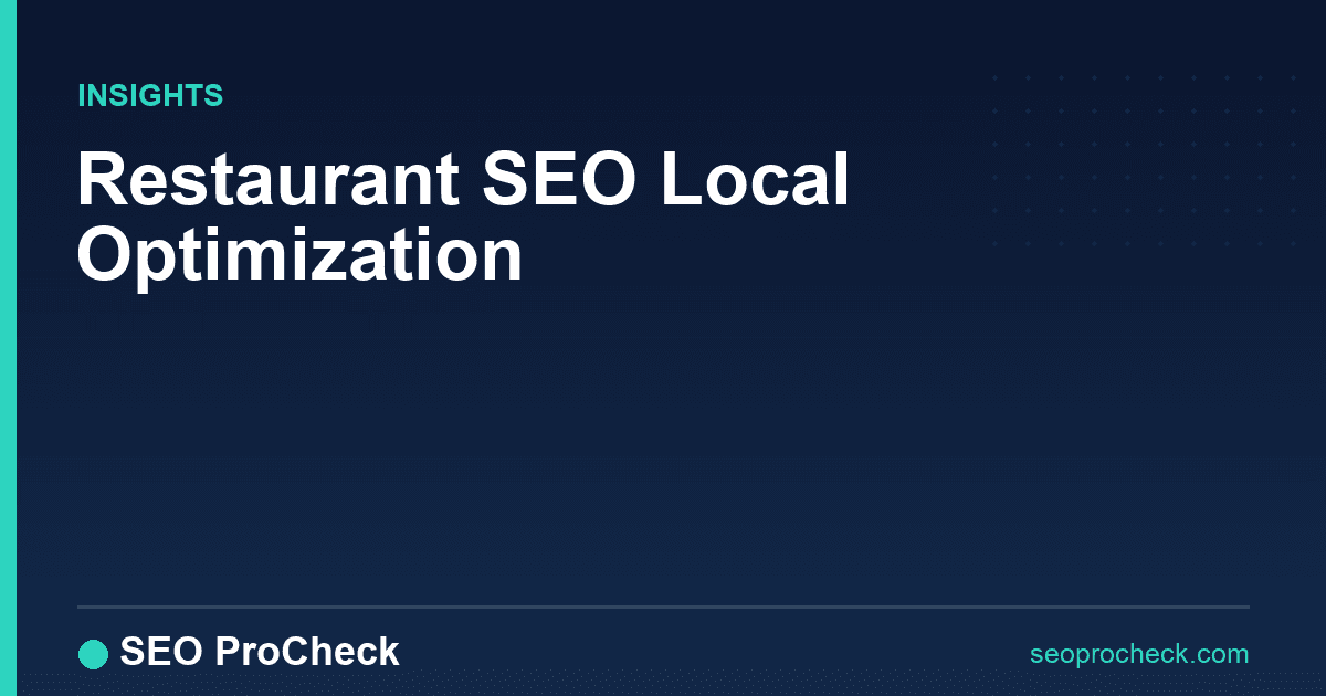 Restaurant seo local optimization