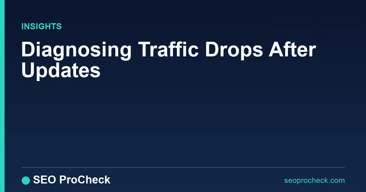 Diagnosing traffic drops after updates