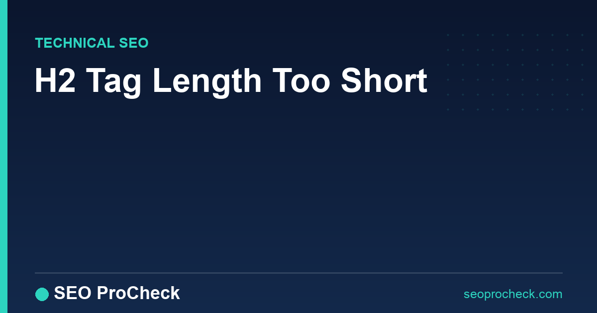 H2 tag length too short