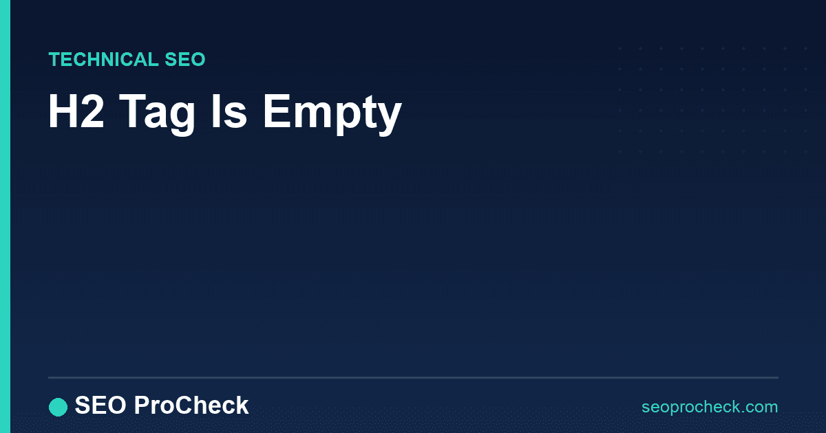 H2 tag is empty