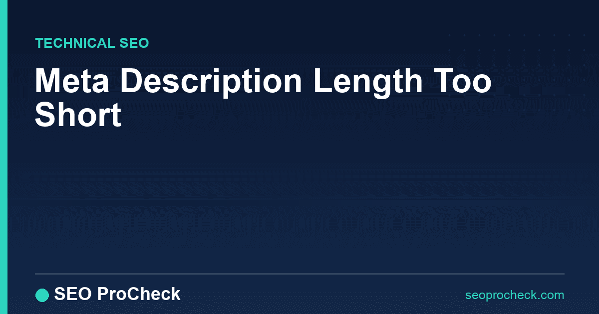 Meta description length too short