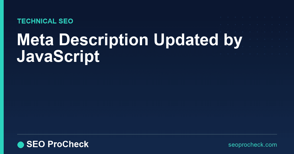 Meta description updated by javascript