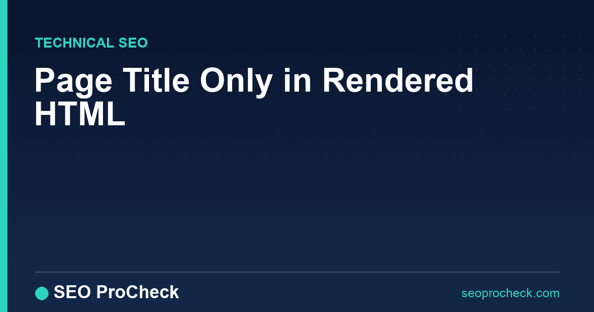 Page title only in rendered html
