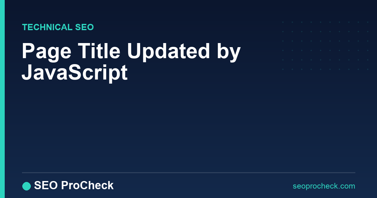 Page title updated by javascript