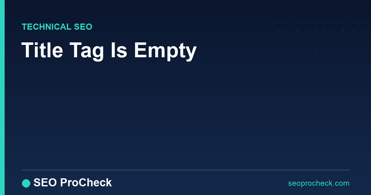 Title tag is empty