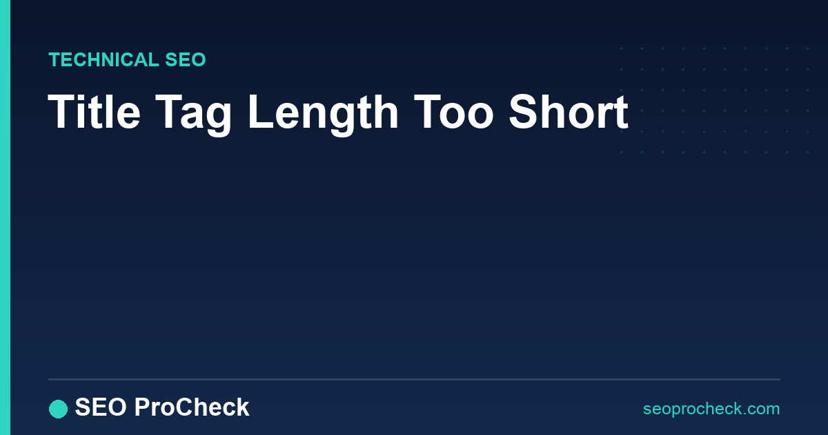 Title tag length too short