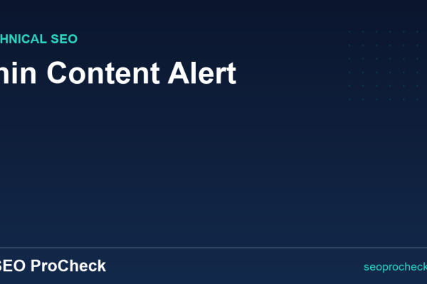 Thin Content Alert