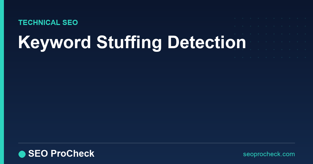 Keyword stuffing detection