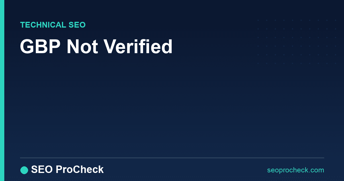 Gbp not verified