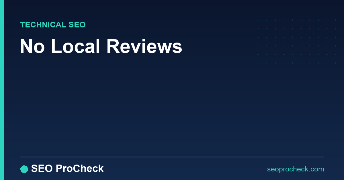 No local reviews
