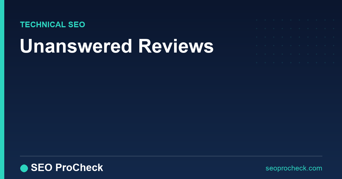 Unanswered reviews