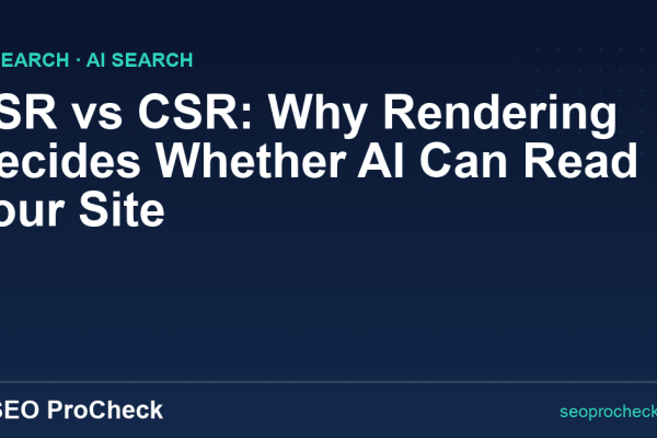 SSR vs CSR: Why Rendering Decides Whether AI Can Read Your Site