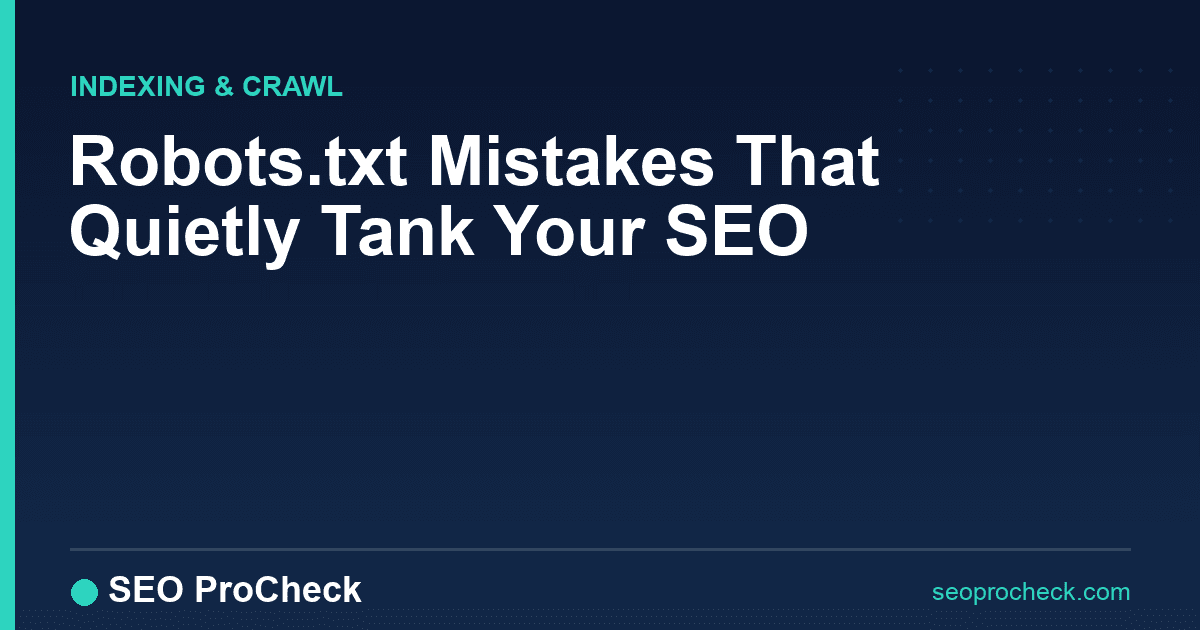Robots. Txt mistakes that quietly tank your seo