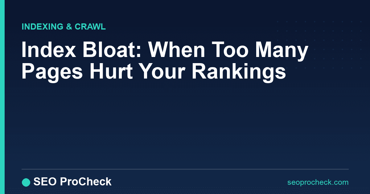 Index bloat: when too many pages hurt your rankings
