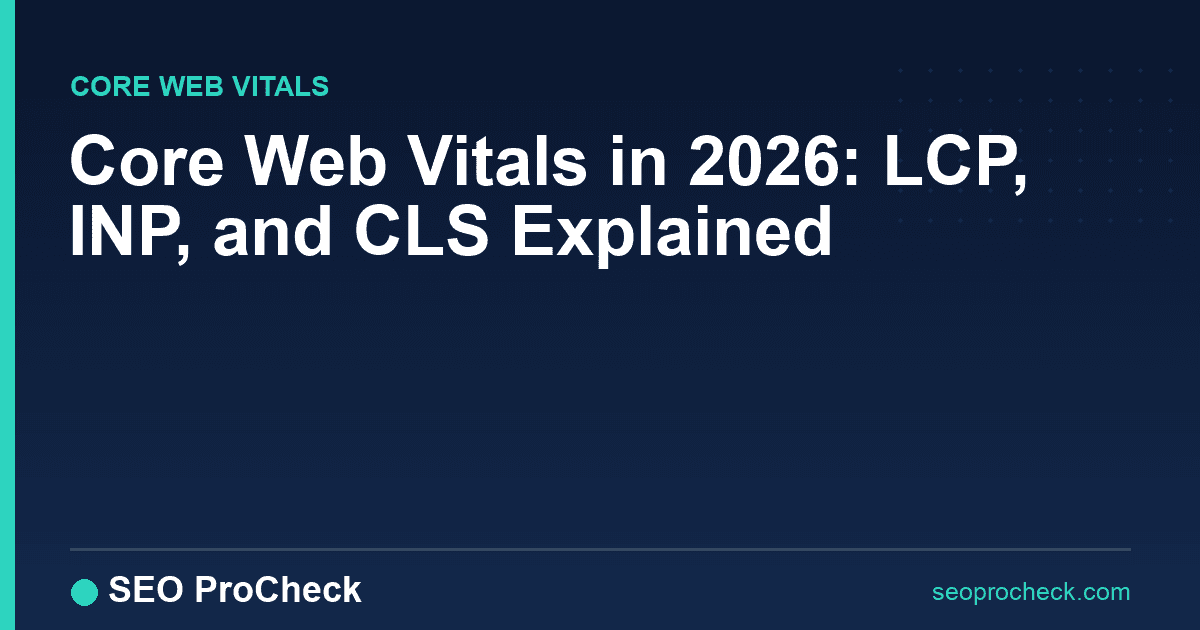 Core web vitals in 2026: lcp, inp, and cls explained