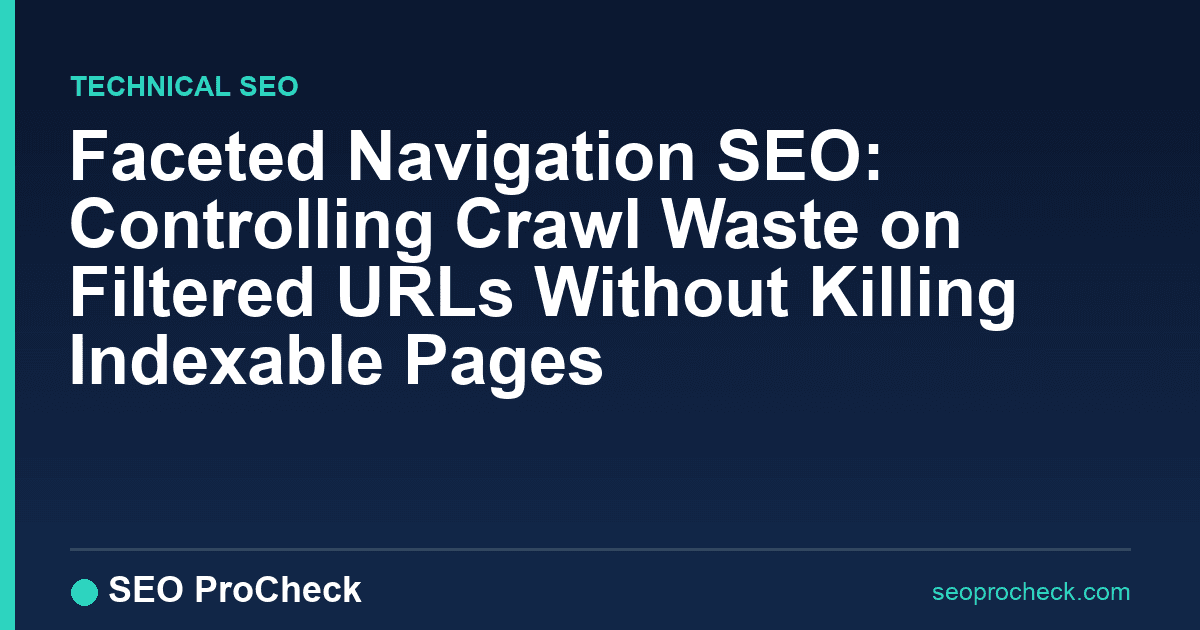 Faceted navigation seo: controlling crawl waste on filtered urls without killing indexable pages