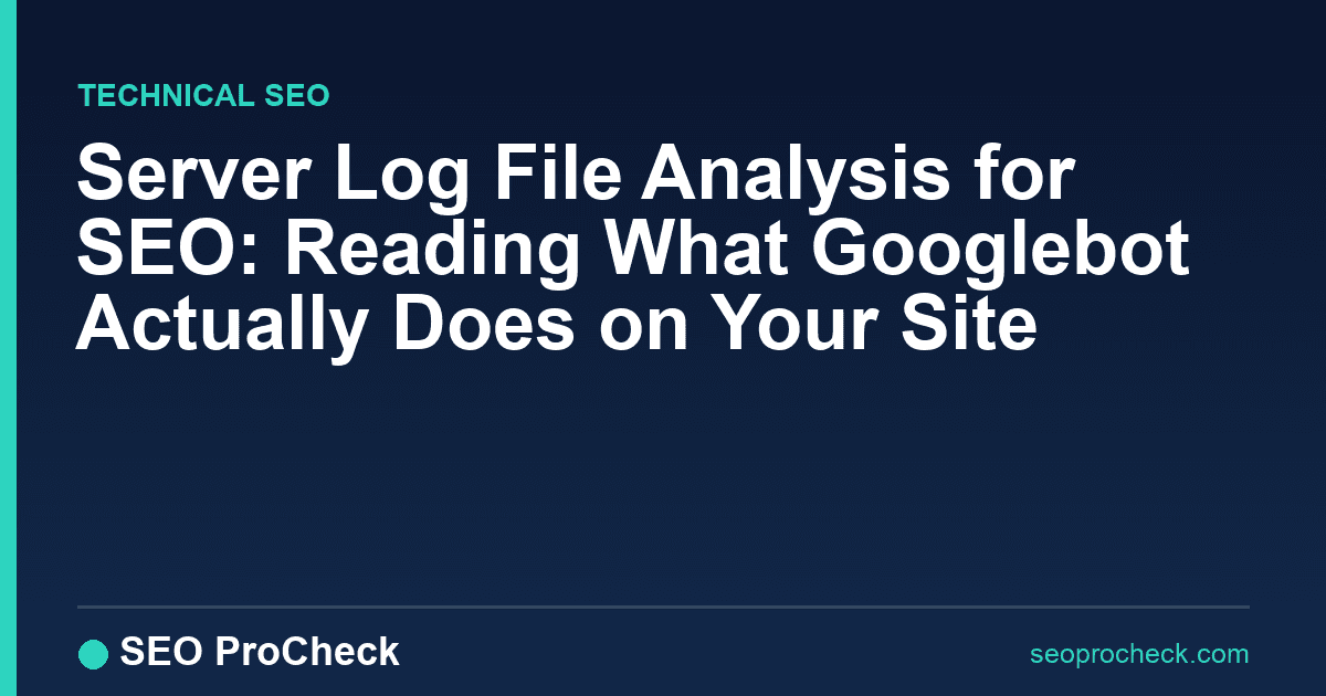 Server log file analysis for seo: reading what googlebot actually does on your site