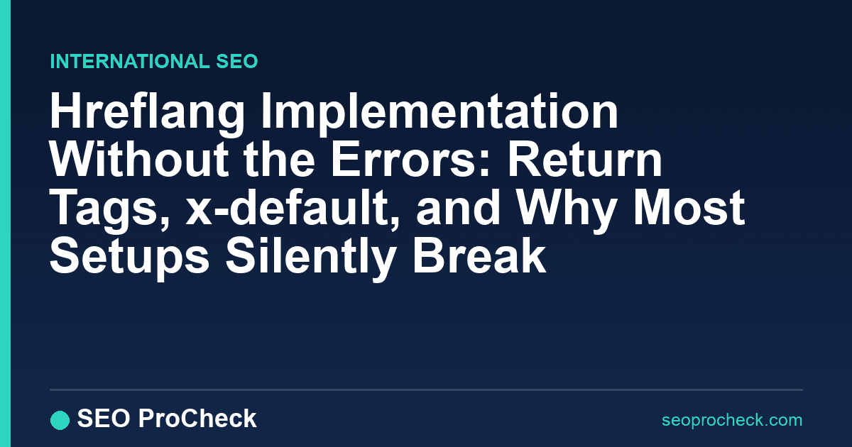 Hreflang implementation without the errors: return tags, x-default, and why most setups silently break