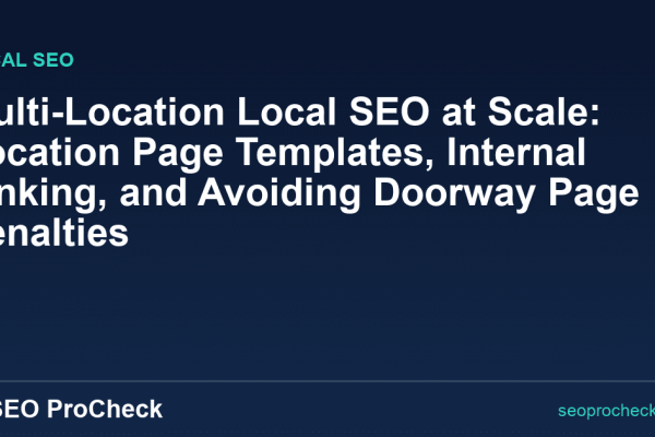 Multi-Location Local SEO at Scale: Location Page Templates, Internal Linking, and Avoiding Doorway Page Penalties