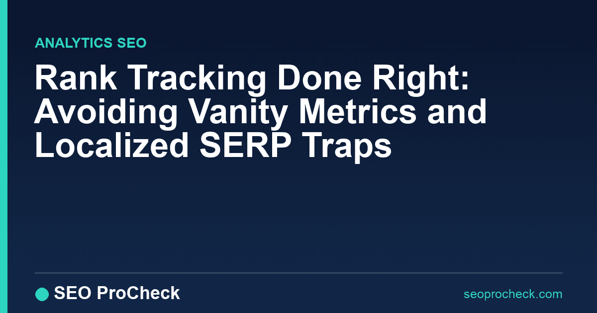 Rank tracking done right: avoiding vanity metrics and localized serp traps