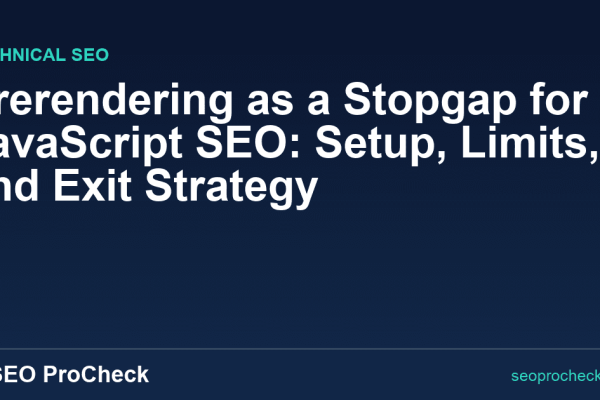 Prerendering as a Stopgap for JavaScript SEO: Setup, Limits, and Exit Strategy
