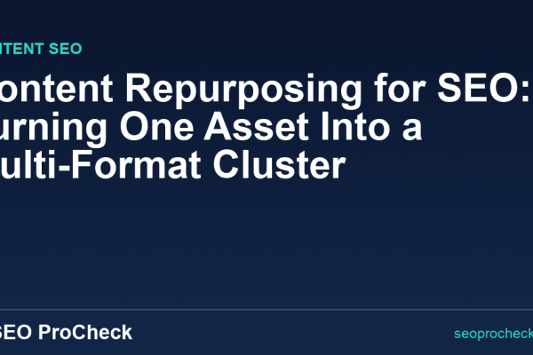 Content Repurposing for SEO: Turning One Asset Into a Multi-Format Cluster