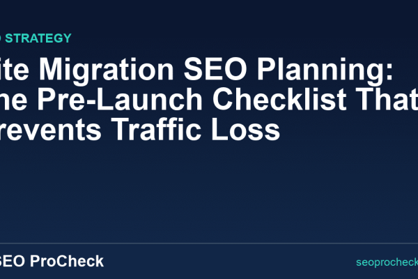 Site Migration SEO Planning: The Pre-Launch Checklist That Prevents Traffic Loss