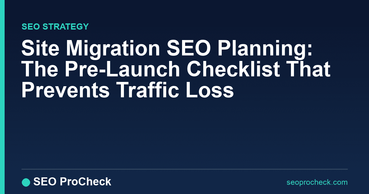 Site migration seo planning: the pre-launch checklist that prevents traffic loss