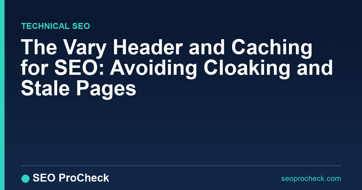 The vary header and caching for seo: avoiding cloaking and stale pages 2 The vary header and caching for seo: avoiding cloaking and stale pages