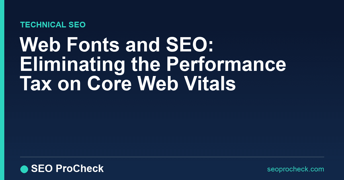 Web fonts and seo: eliminating the performance tax on core web vitals