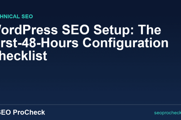 WordPress SEO Setup: The First-48-Hours Configuration Checklist