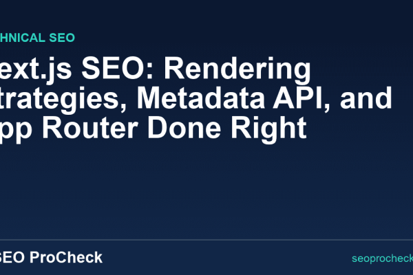 Next.js SEO: Rendering Strategies, Metadata API, and App Router Done Right