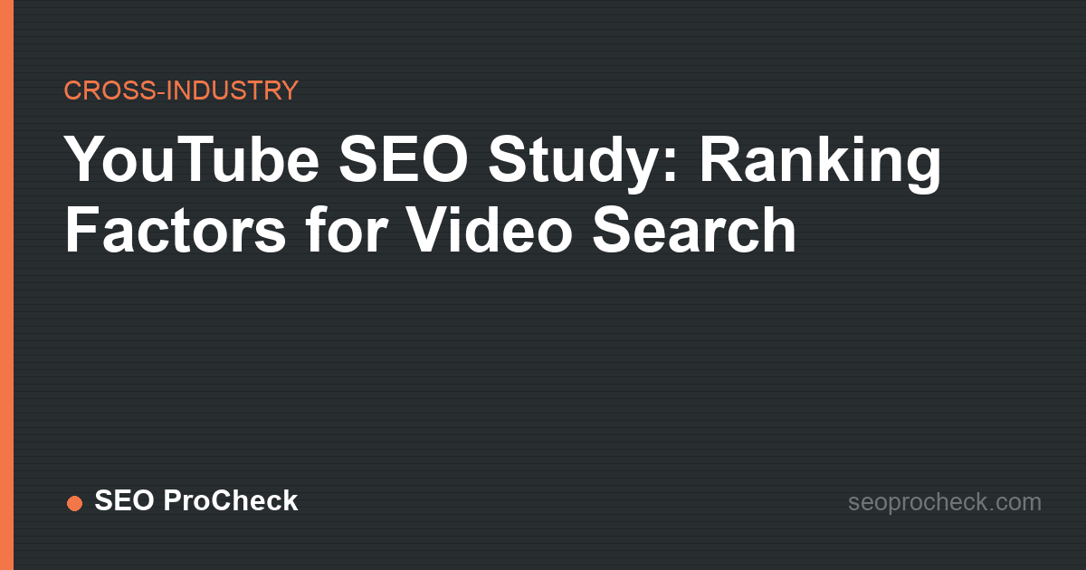 Youtube seo study: ranking factors for video search
