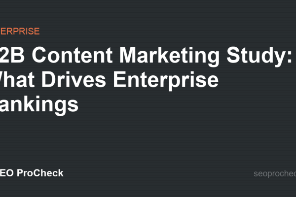 B2B Content Marketing Study: What Drives Enterprise Rankings
